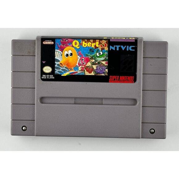 Qbert 3 SNES Super Nintendo Box Manual  Inserts CIB Tested - Picture 4 of 11